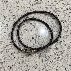 Pandora Purple Leather Rope Bracelet
